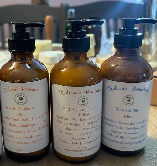 Lotions, Glass Amber Bottle